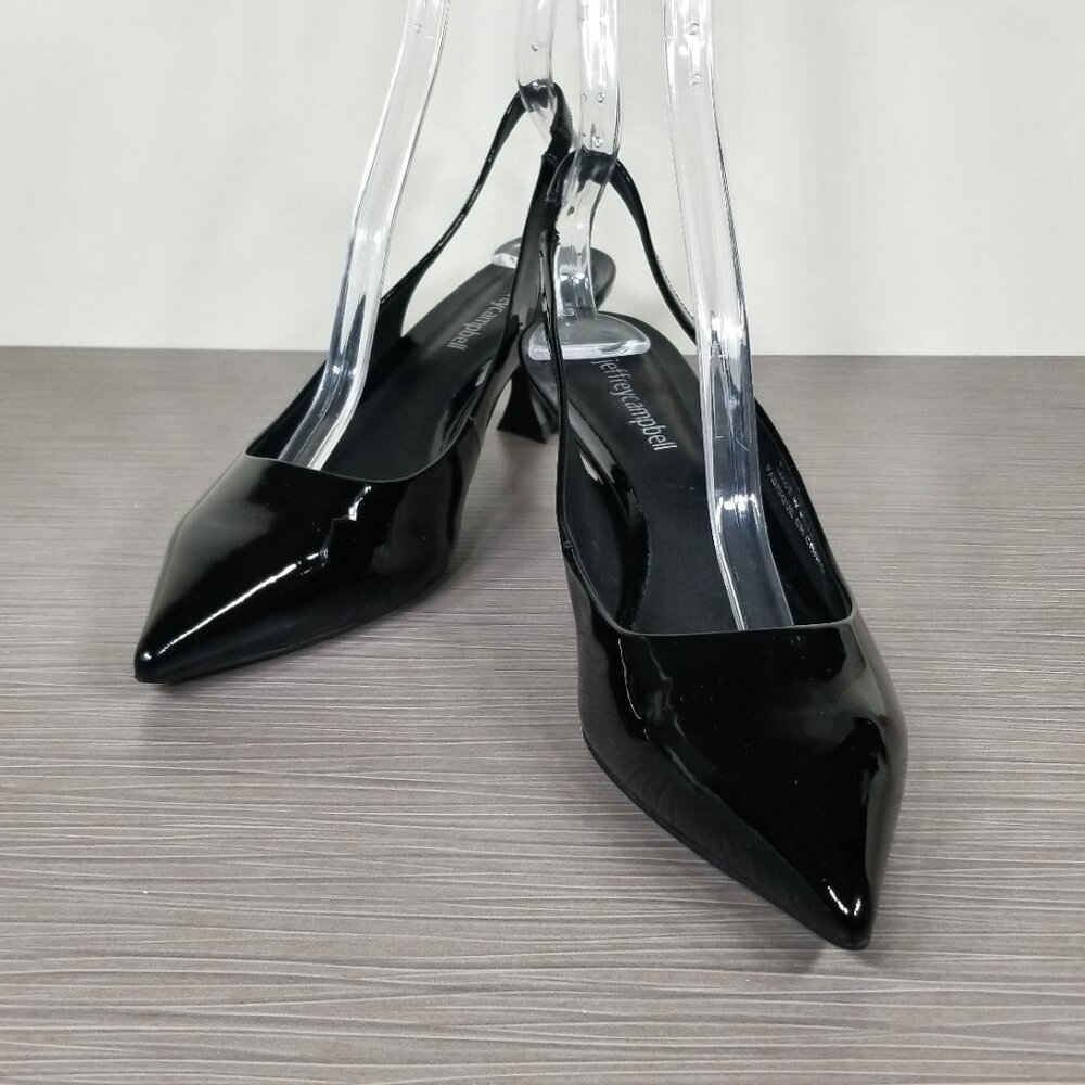Jeffrey Campbell Talisman Slingback Pump, Black Patent Leather, Womens Size 8 M - Picture 4 of 14